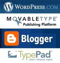 MovableType, Blogger, WordPress, TypePad